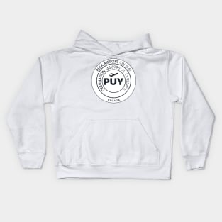 Airport code PUY PULA Kids Hoodie